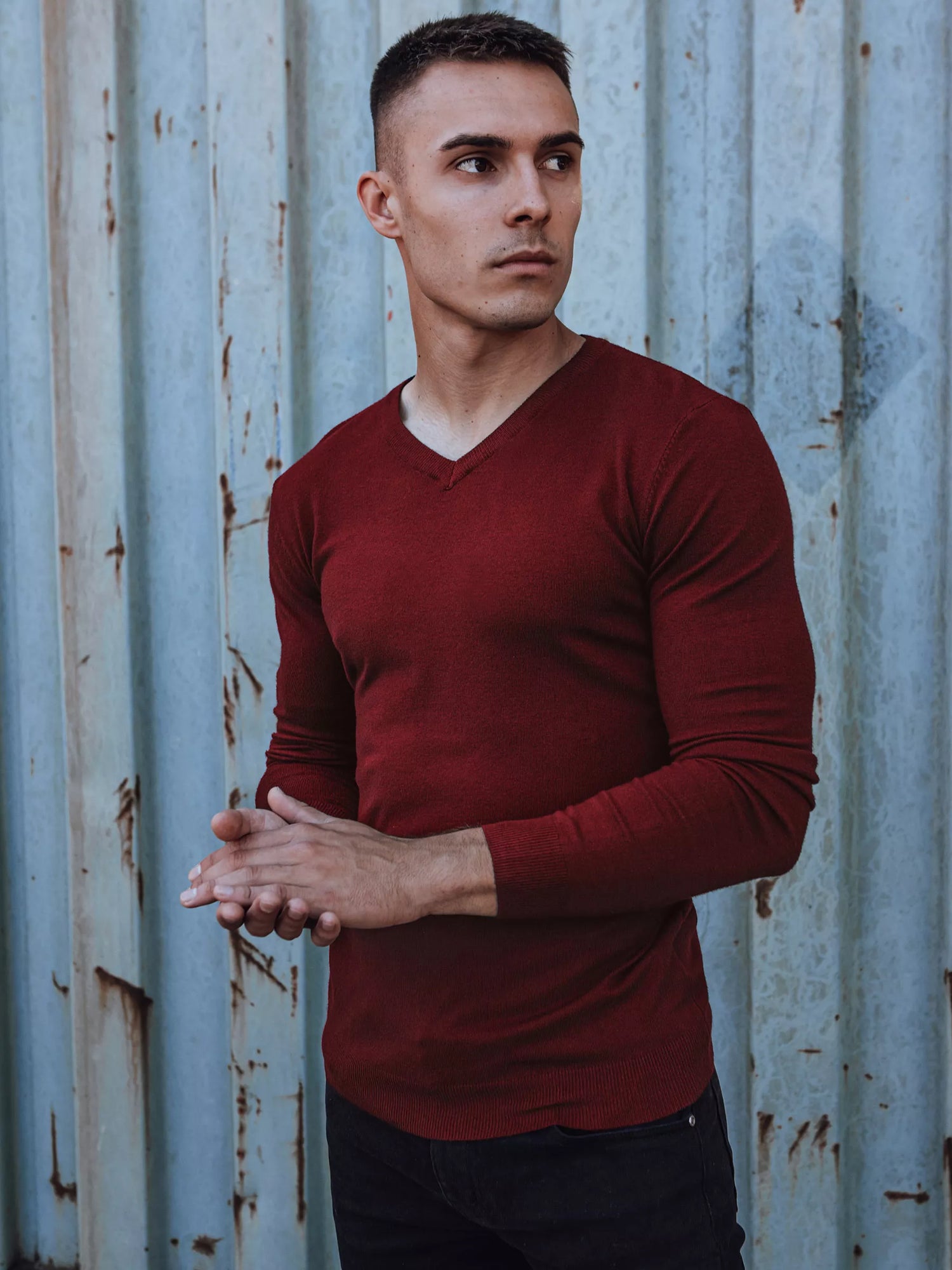 Burgundy men's sweater Henri