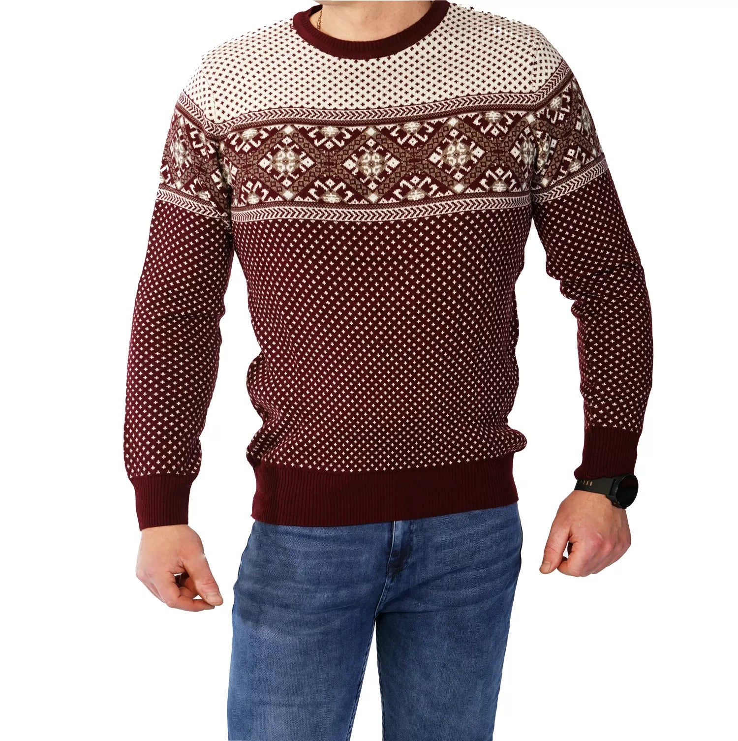 Men's burgundy sweater Snow 