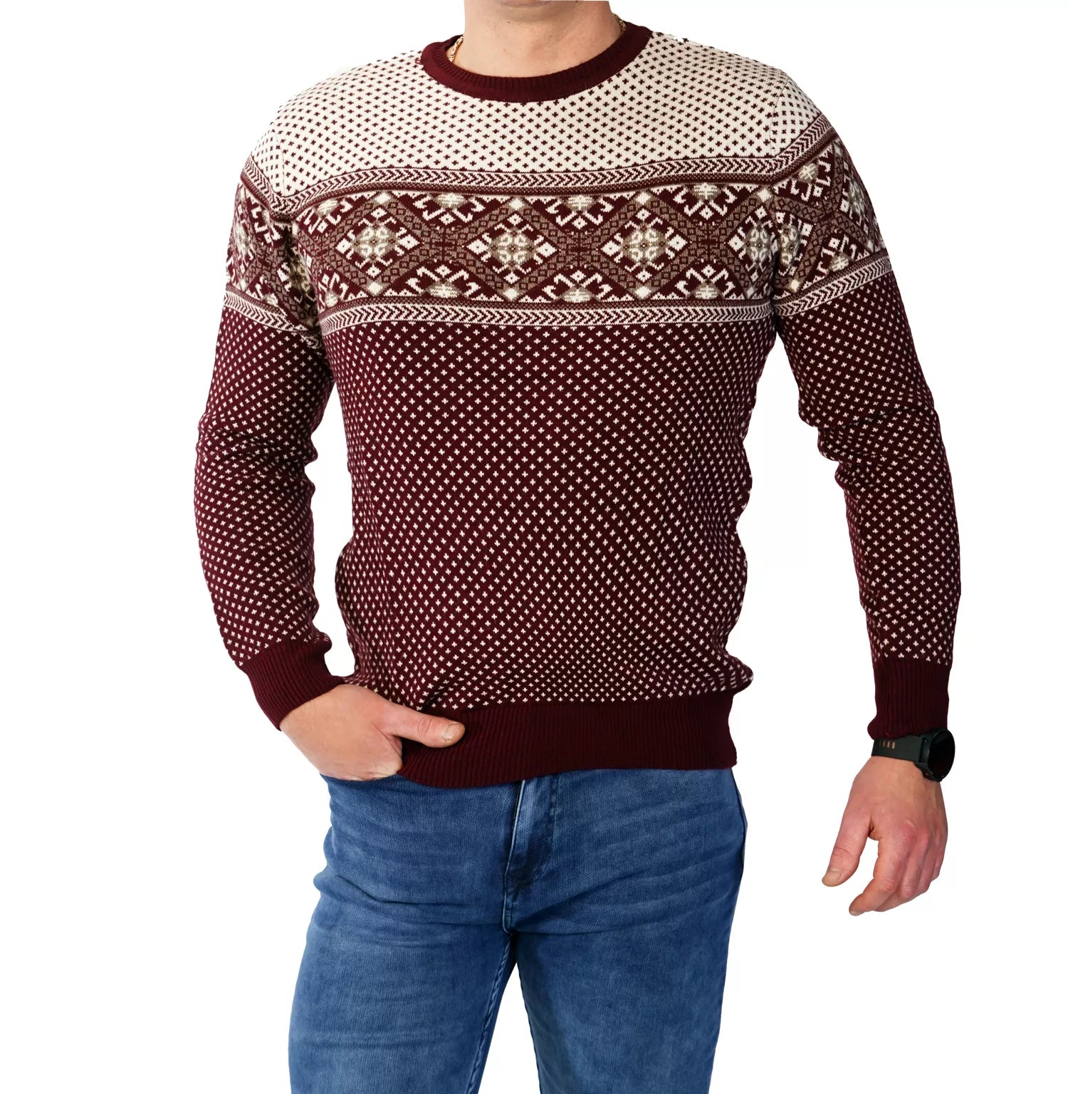 Men's burgundy sweater Snow 