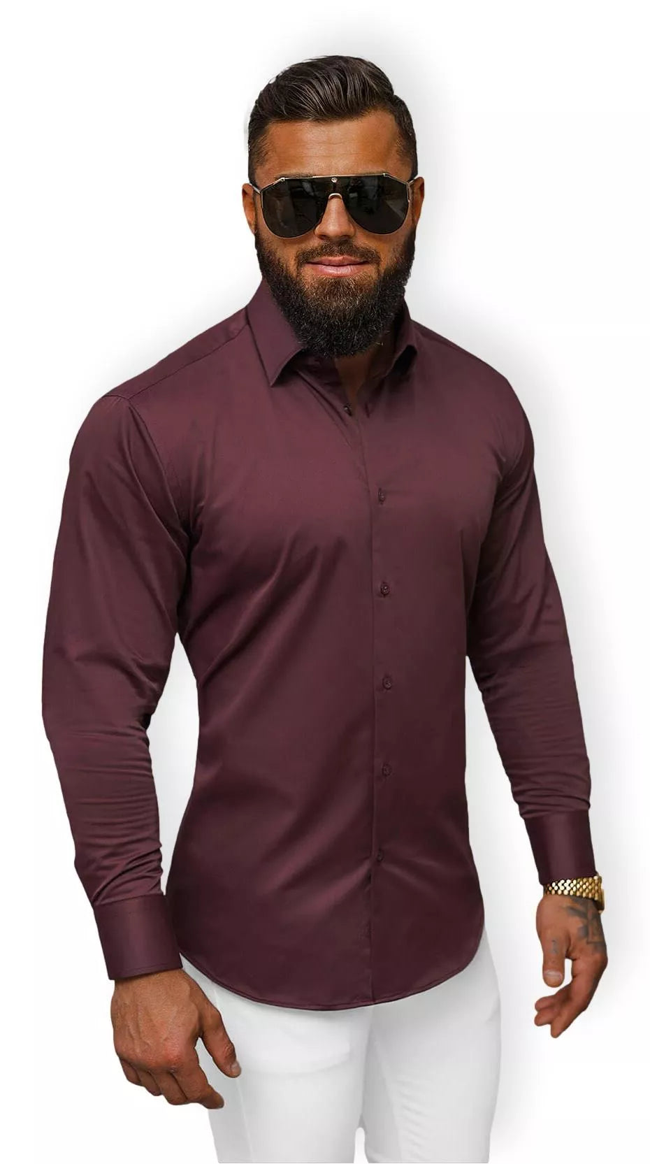 Men's burgundy shirt Classico
