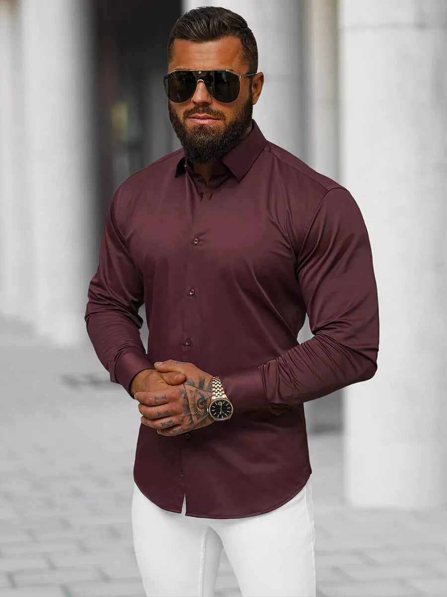 Men's burgundy shirt Classico
