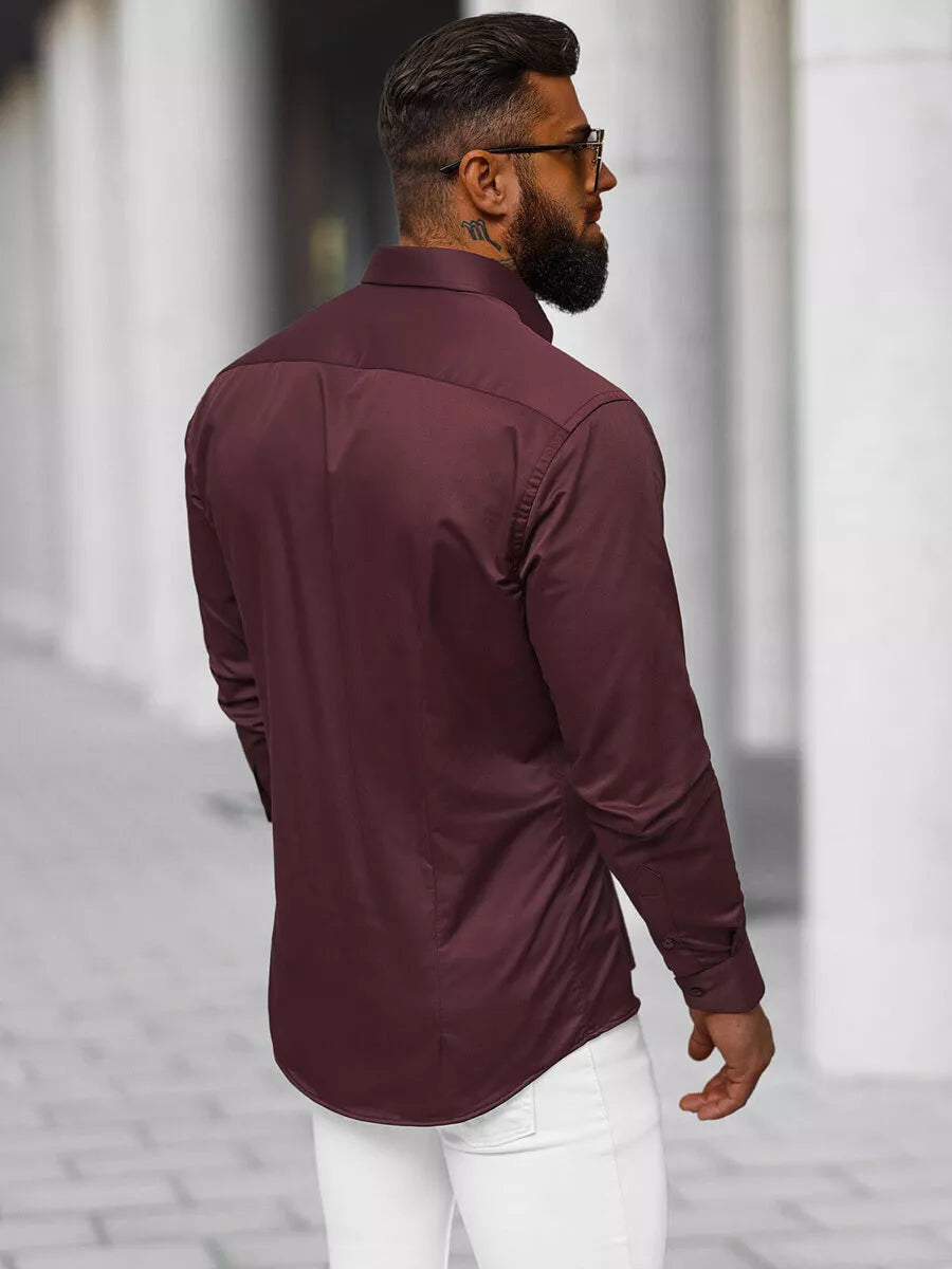 Men's burgundy shirt Classico