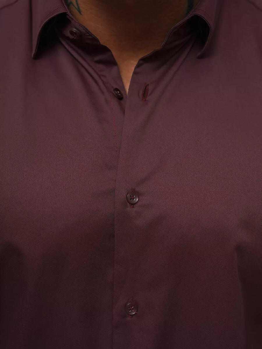 Men's burgundy shirt Classico