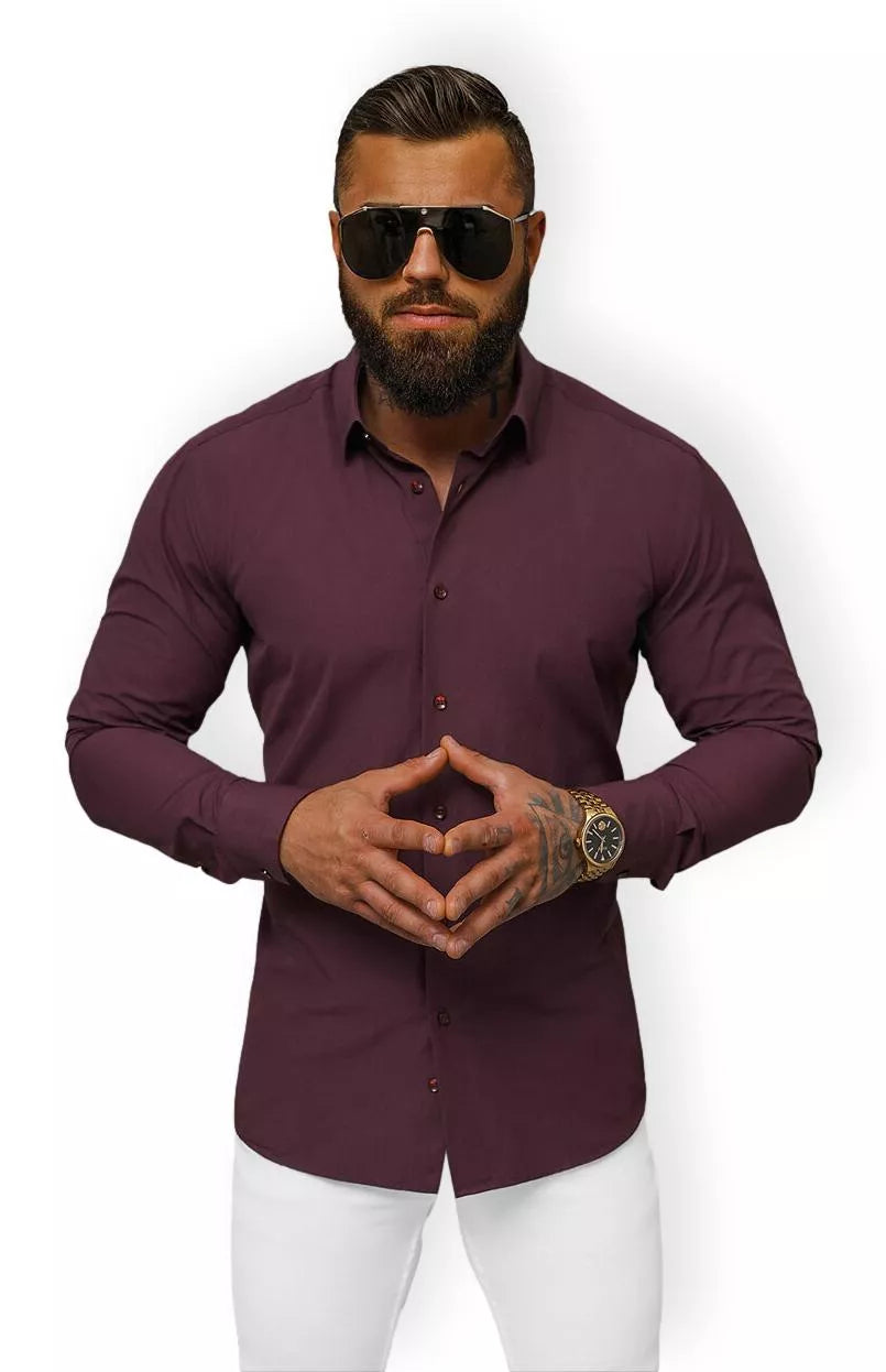 Men's burgundy shirt Garonne