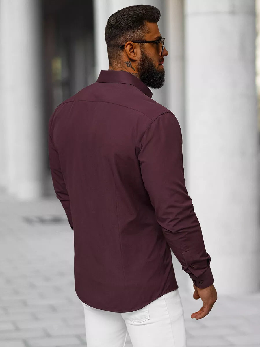 Men's burgundy shirt Garonne
