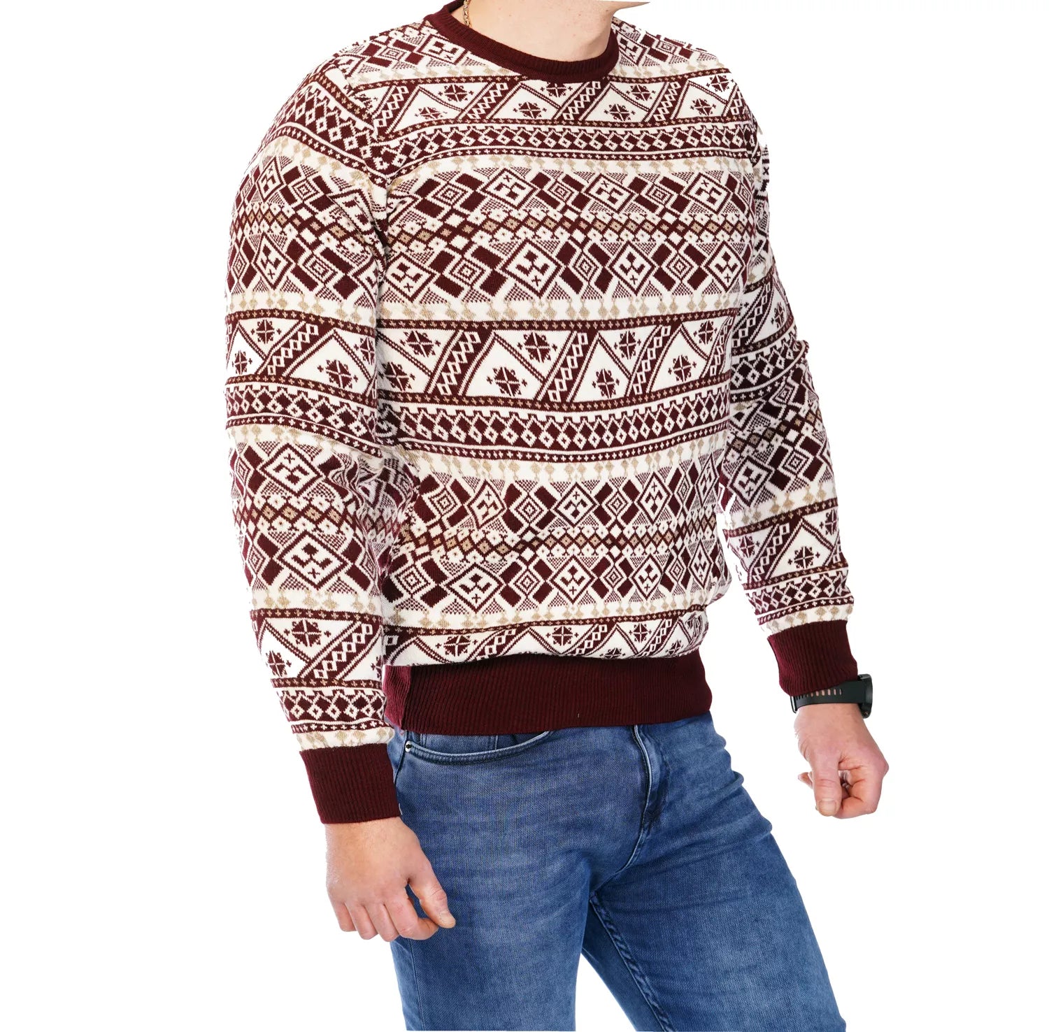 Men's burgundy Christmas sweater Livel 