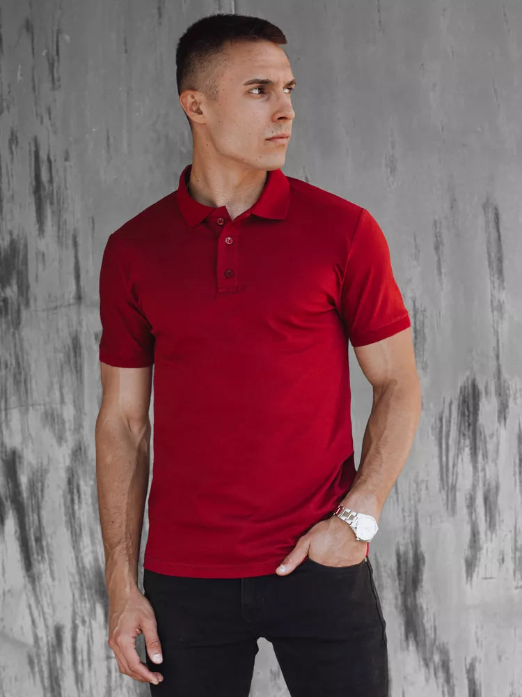Men's burgundy polo shirt Metrol