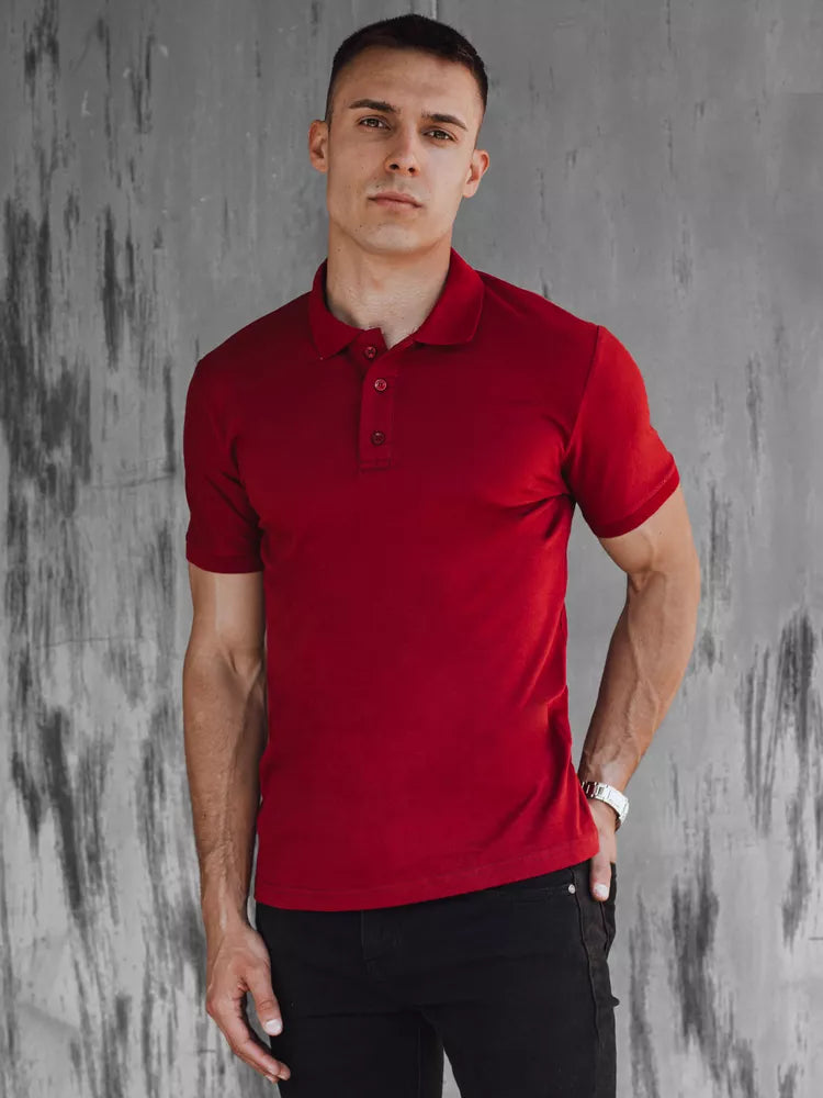 Men's burgundy polo shirt Metrol