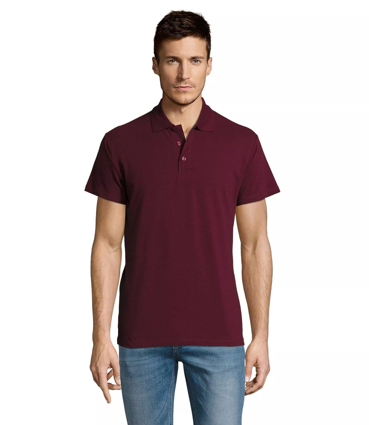 Men's burgundy polo shirt Summer