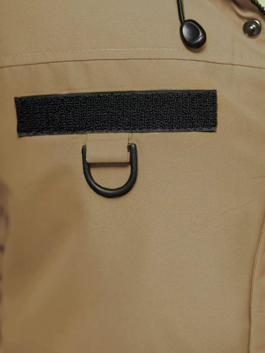 Men's brown jacket with hood Winter