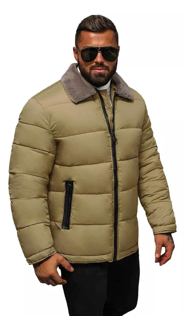 Men's brown quilted jacket Andre