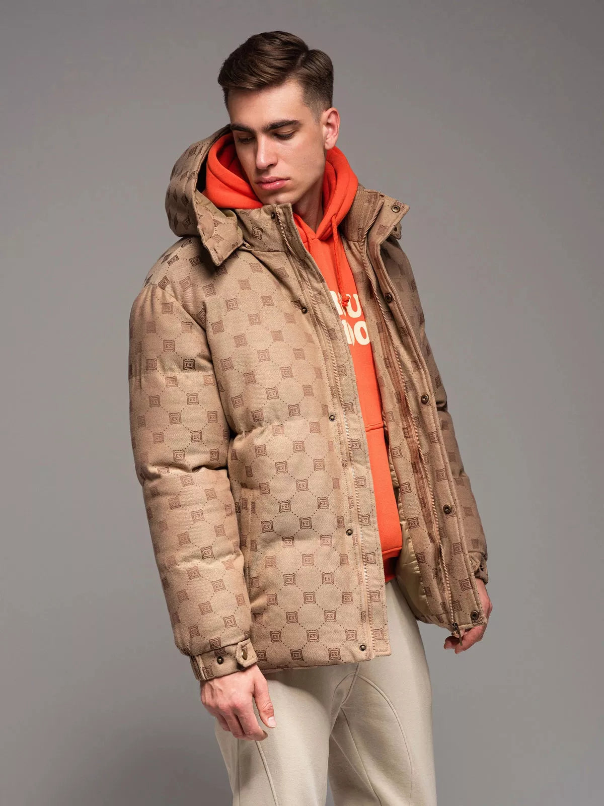 Men's brown winter jacket Emio