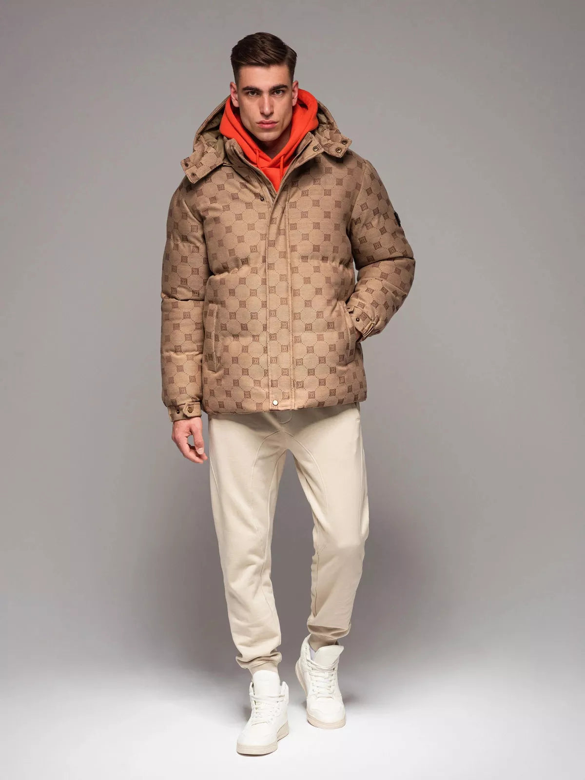 Men's brown winter jacket Emio