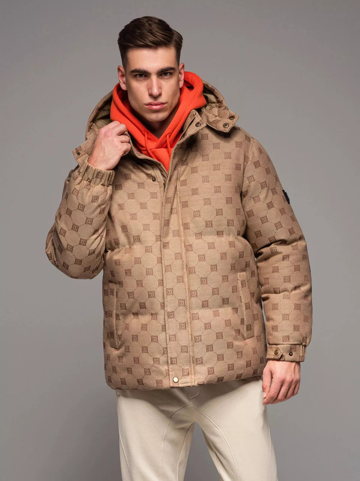 Men's brown winter jacket Emio