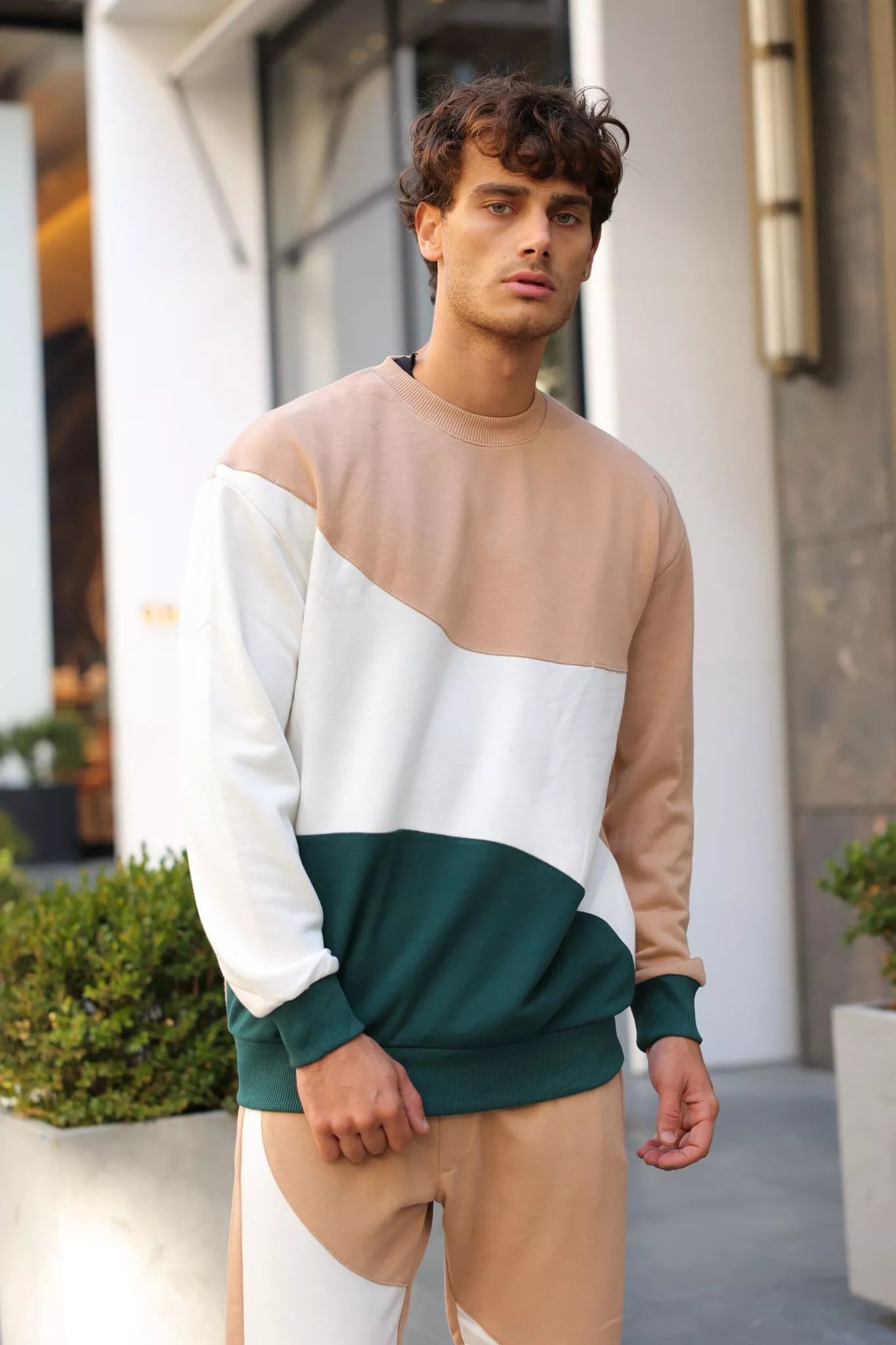 Brown multi-colored men's sweater Hipore
