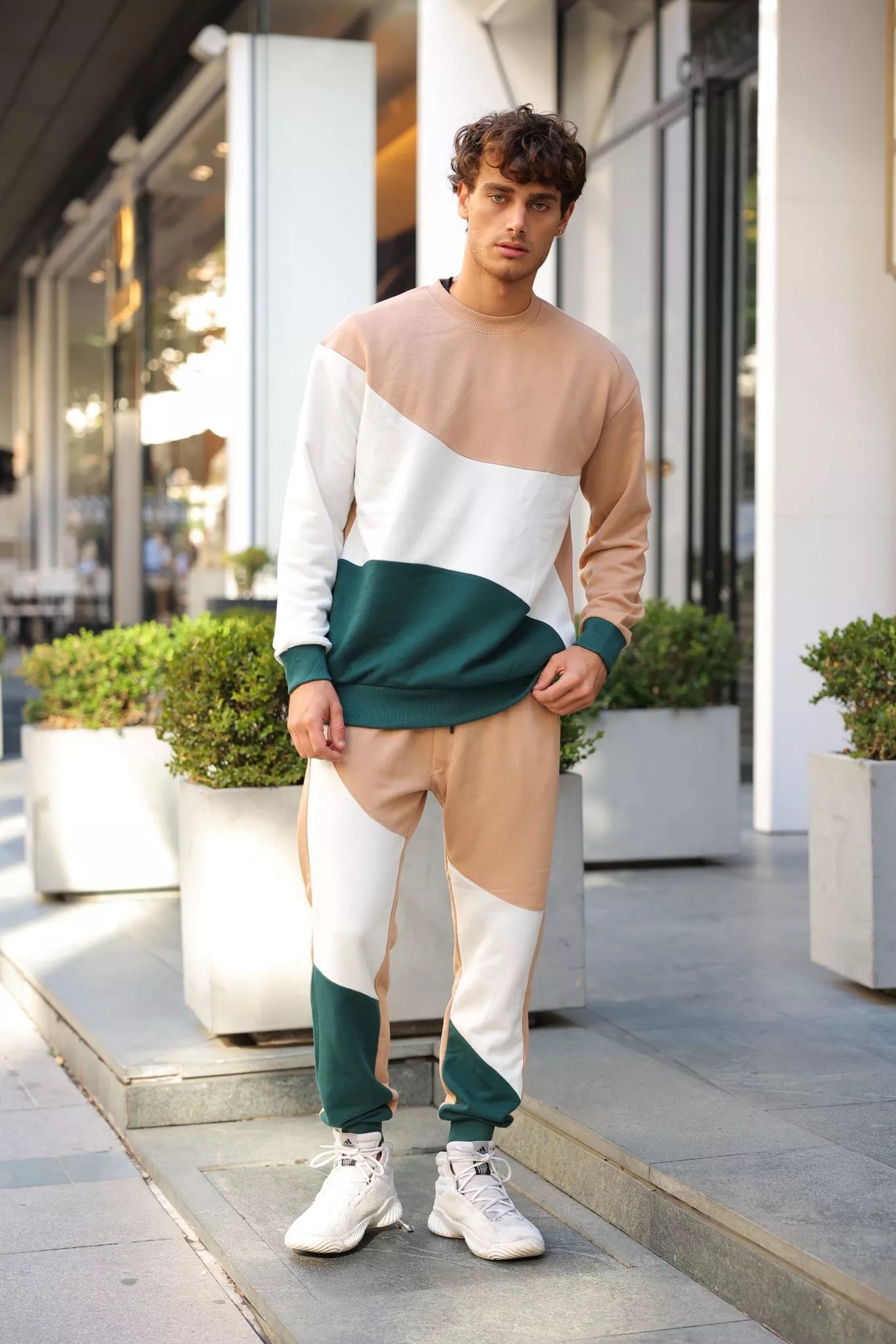 Brown multi-colored men's sweater Hipore