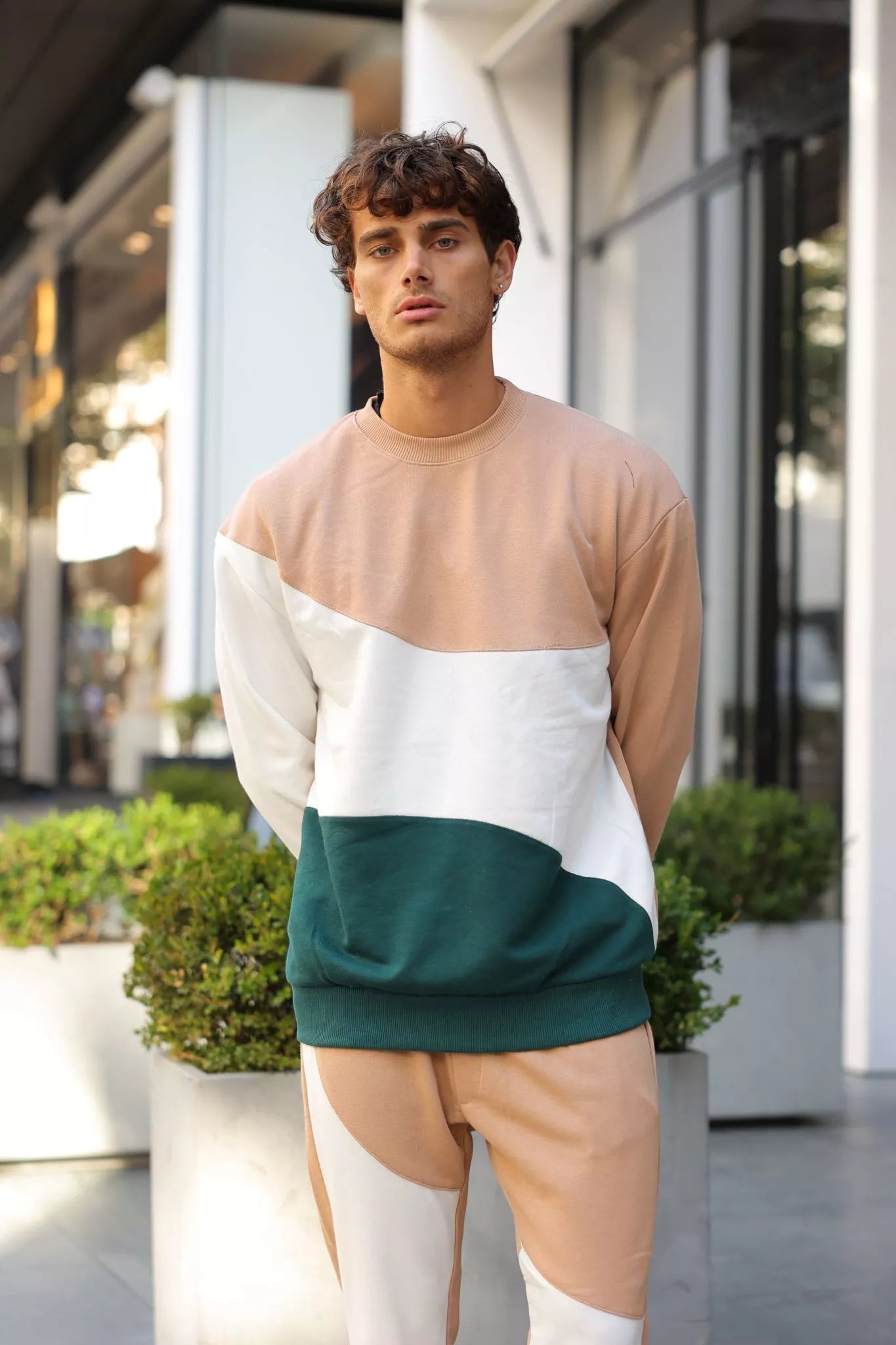 Brown multi-colored men's sweater Hipore