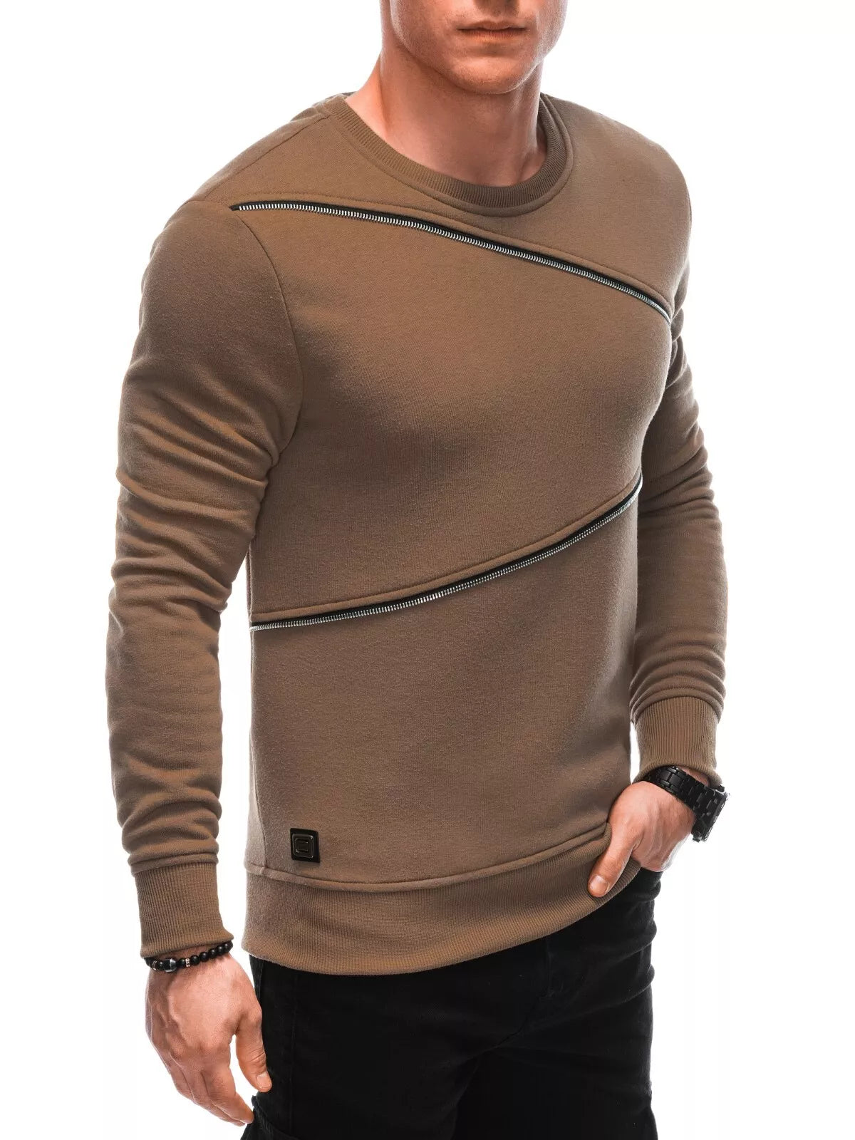 Men's brown zipper sweater