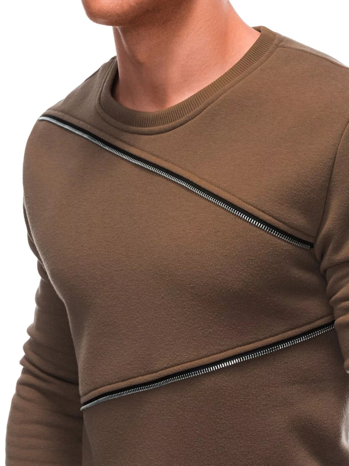 Men's brown zipper sweater