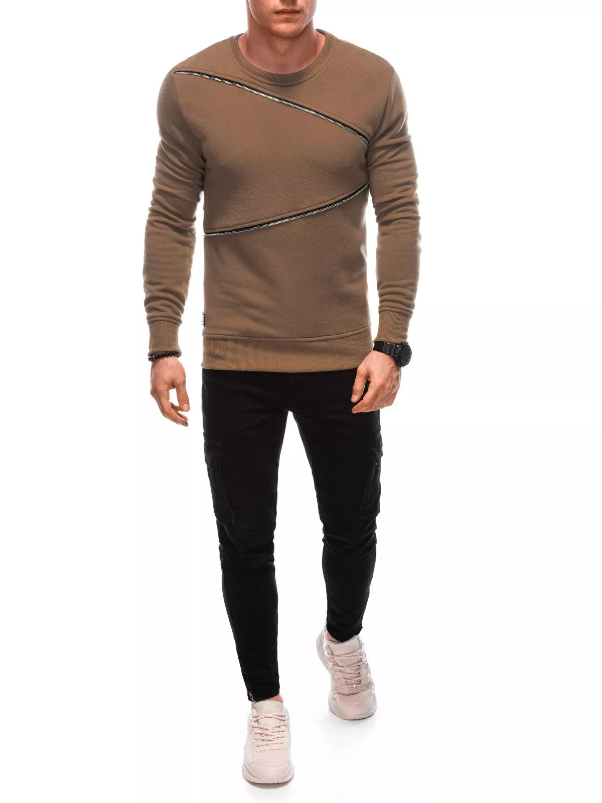 Men's brown zipper sweater