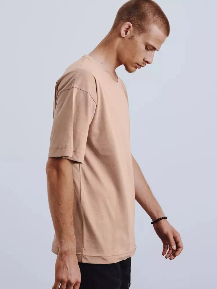 Men's brown T-shirt Simple
