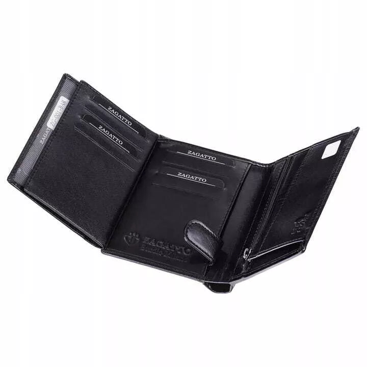 Men's wallet made of genuine leather Kimer (black) 