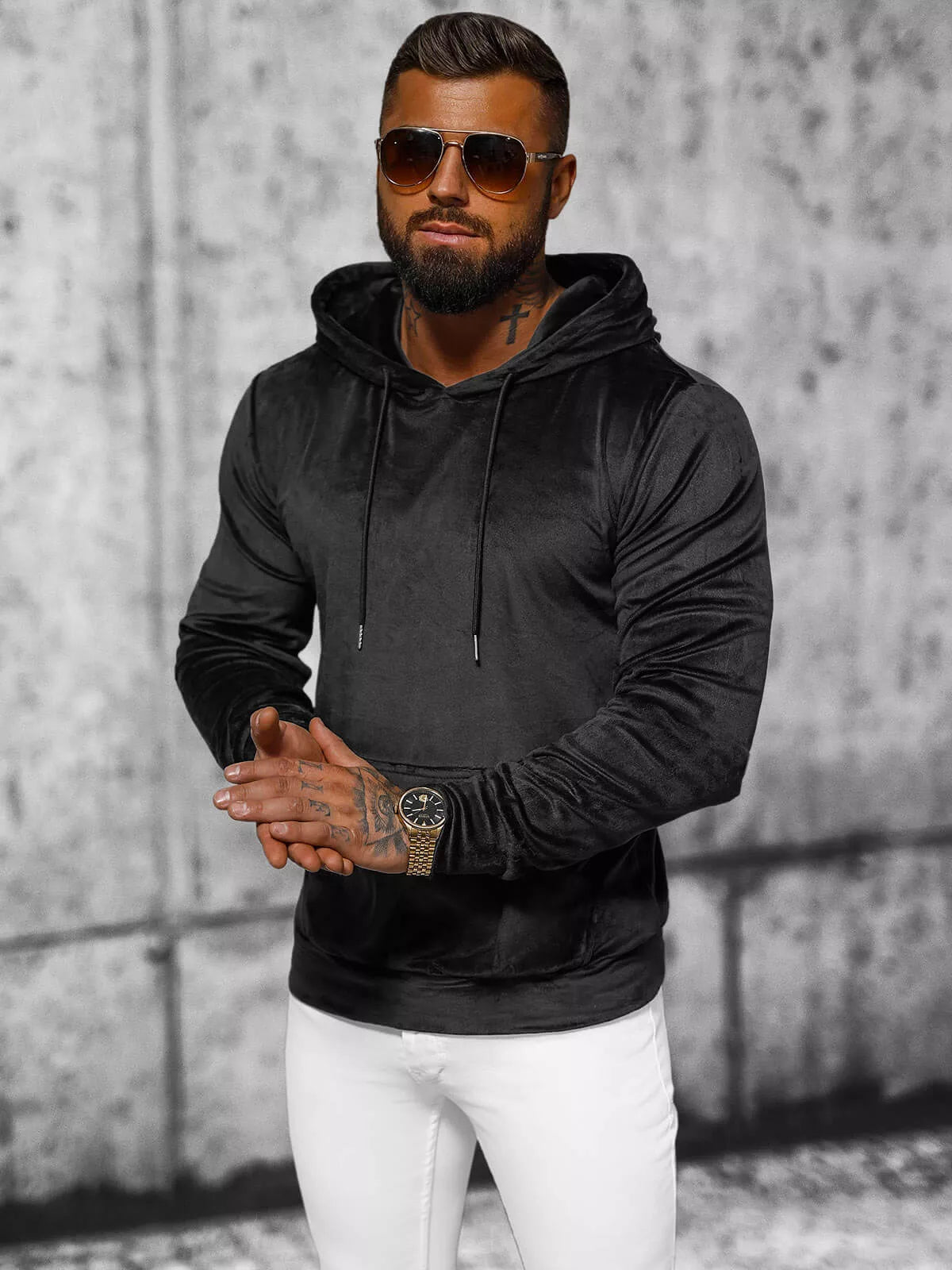 Men's velour hoodie