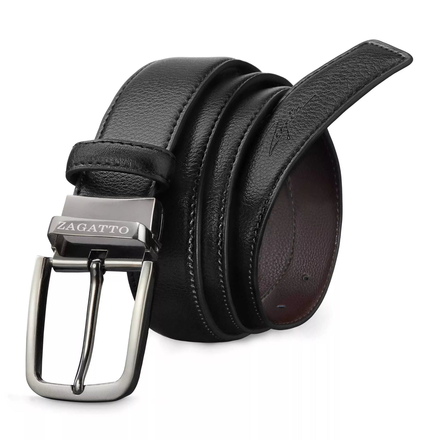 Men's reversible leather belt Brandy (black/brown) 