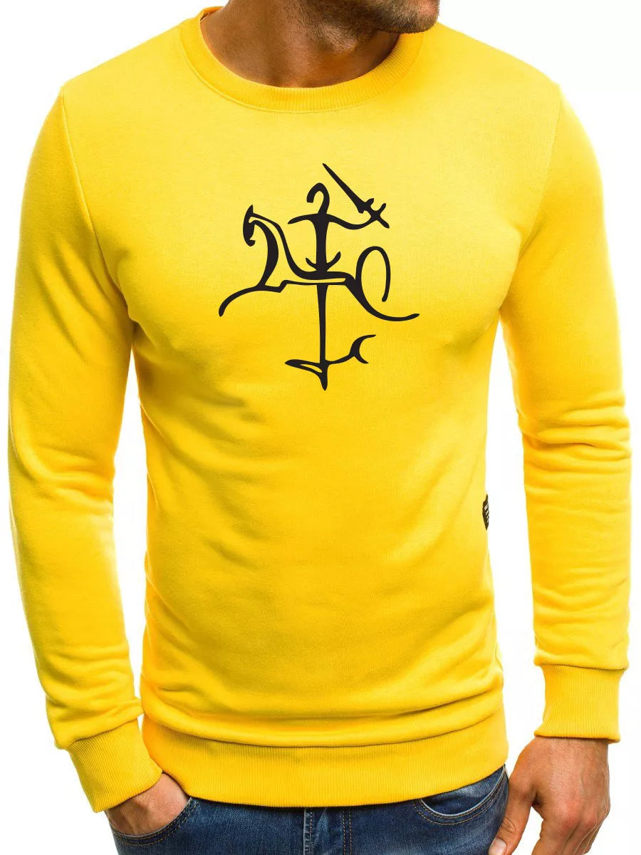 Men's yellow sweater with Vytis styling