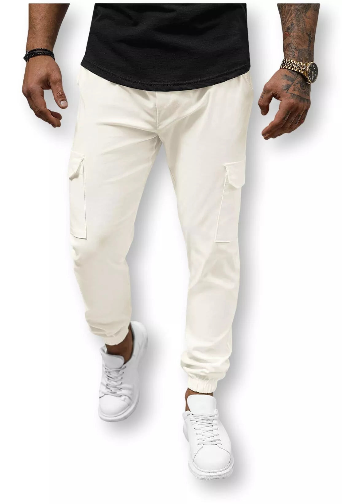 Men's yellow joggers Ecru