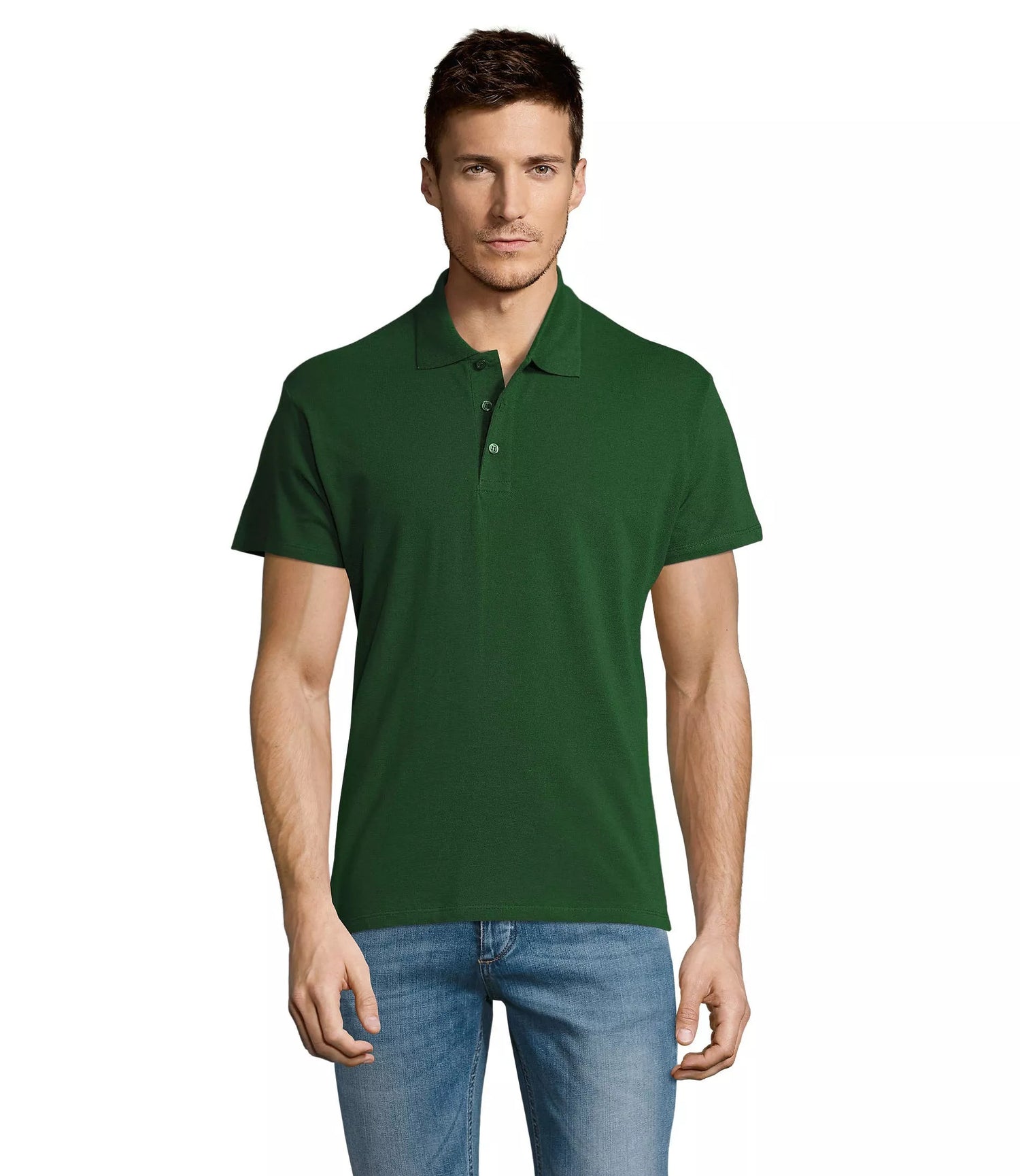 Men's dark green polo shirt Summer