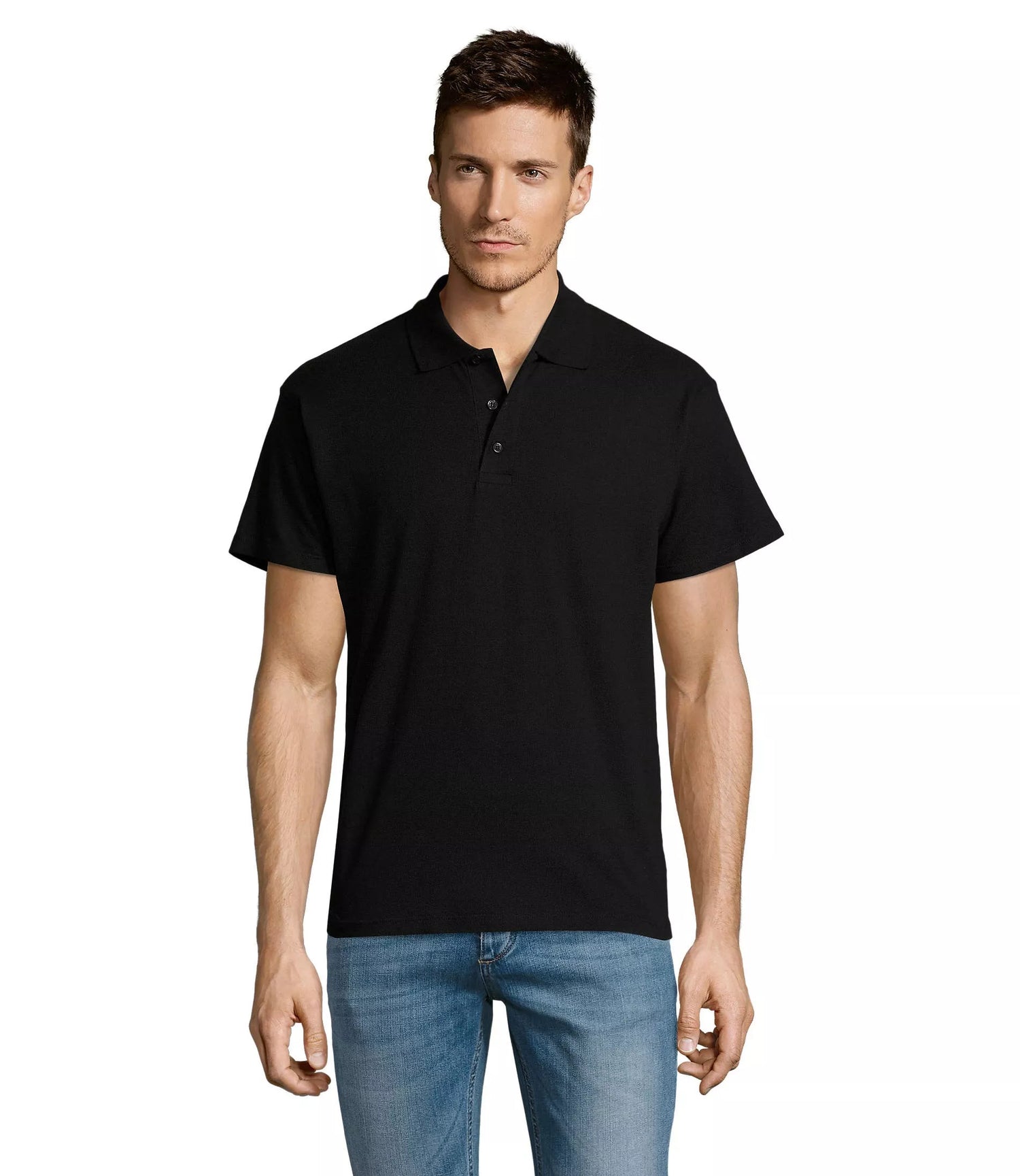 Men's black polo shirt Summer