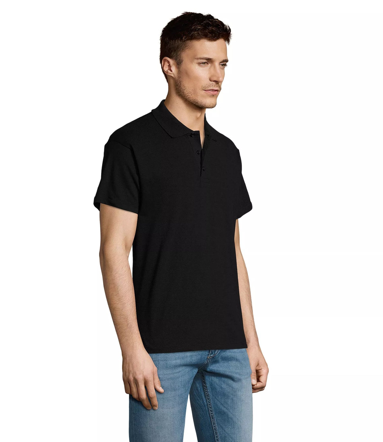 Men's black polo shirt Summer