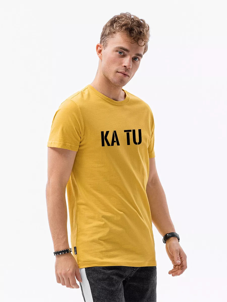 Men's yellow T-shirt WHAT ARE YOU?