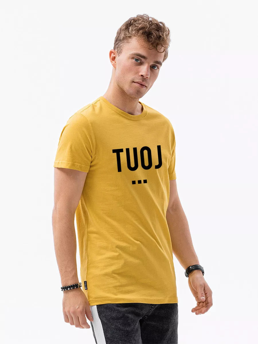 Men's yellow T-shirt NOW (black)