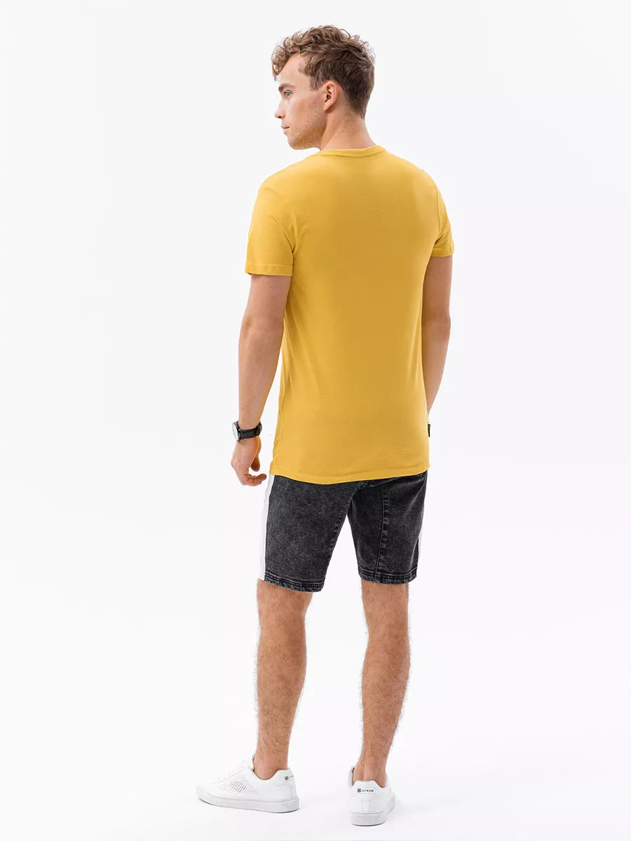 Men's yellow T-shirt NOW (black)