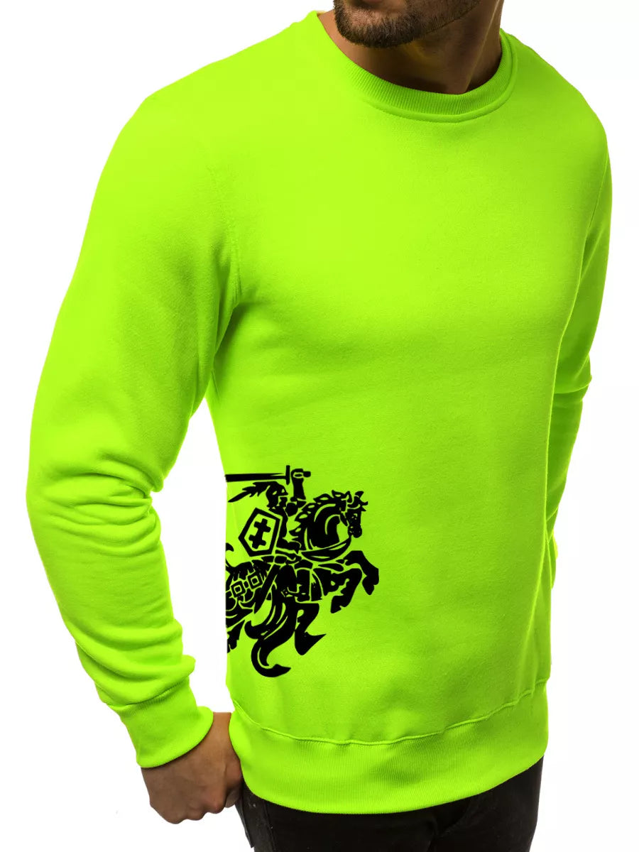 Men's sweater - green with coat of arms on the side Vytis