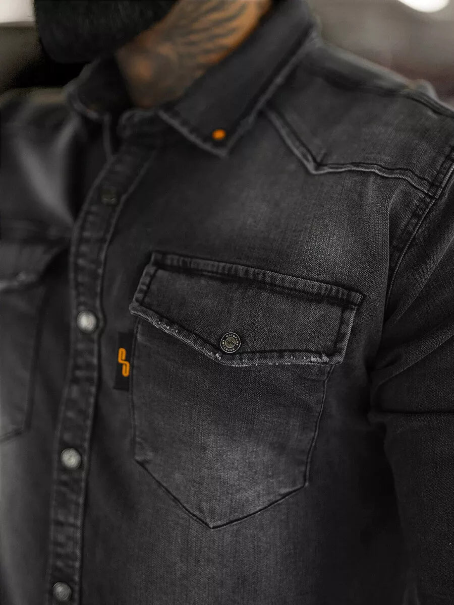 Men's denim gray shirt