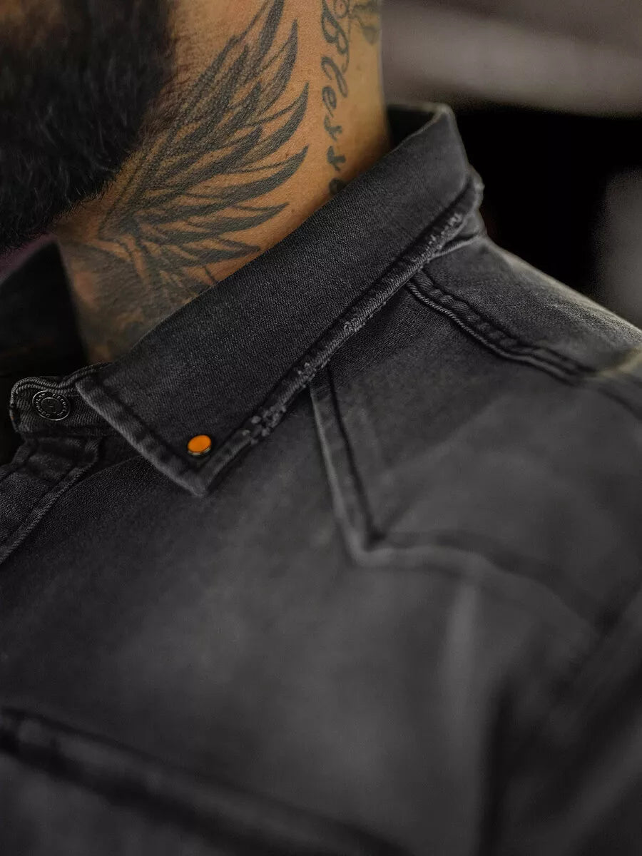 Men's denim gray shirt