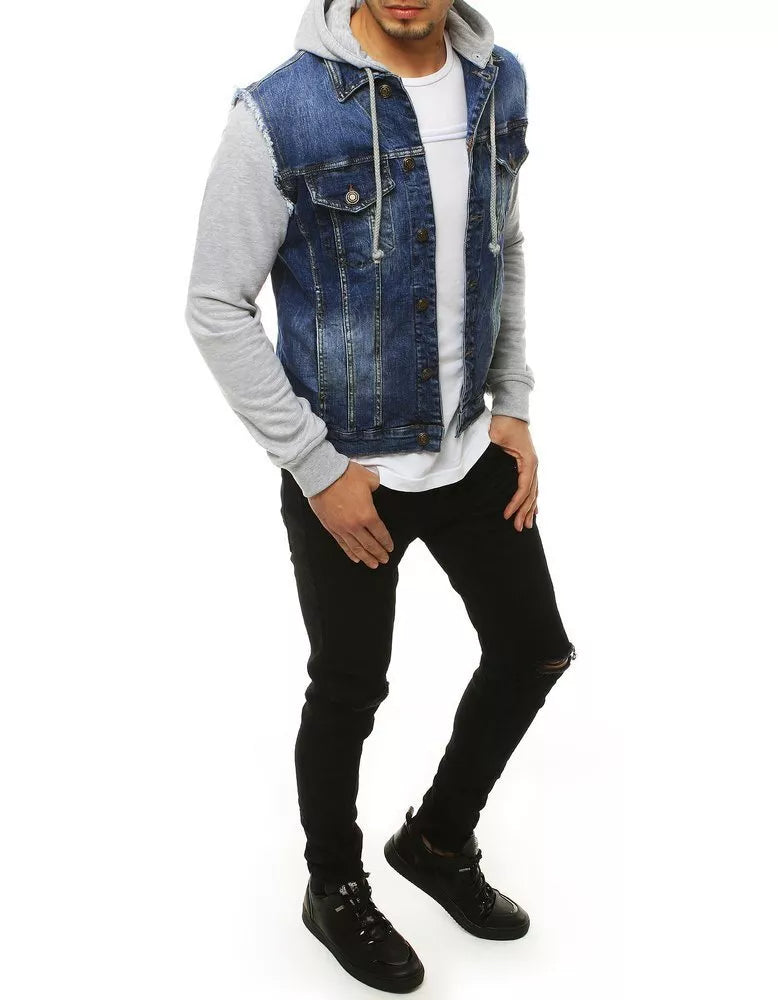 Men's denim jacket with hood Ketan