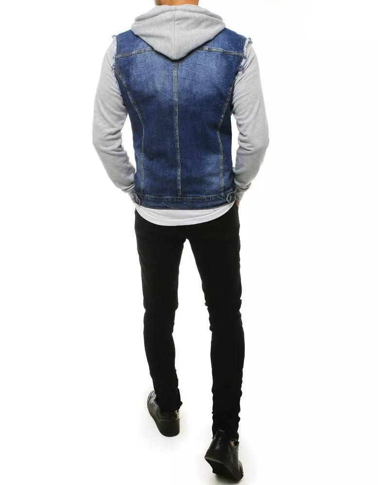 Men's denim jacket with hood Ketan