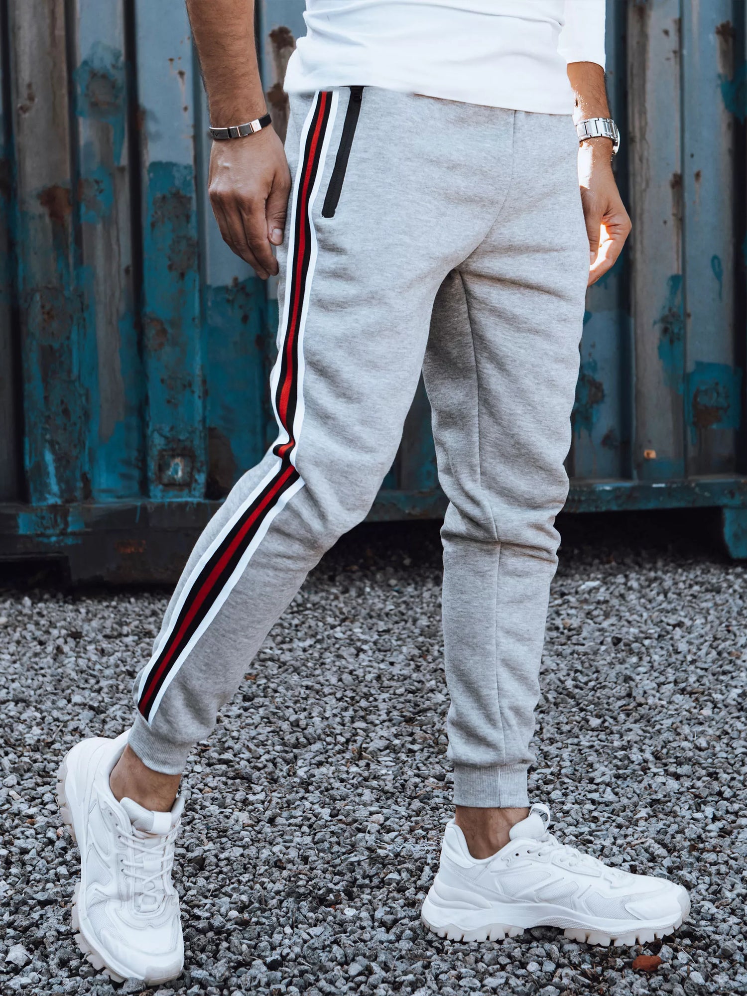 Men's light gray casual pants Adam