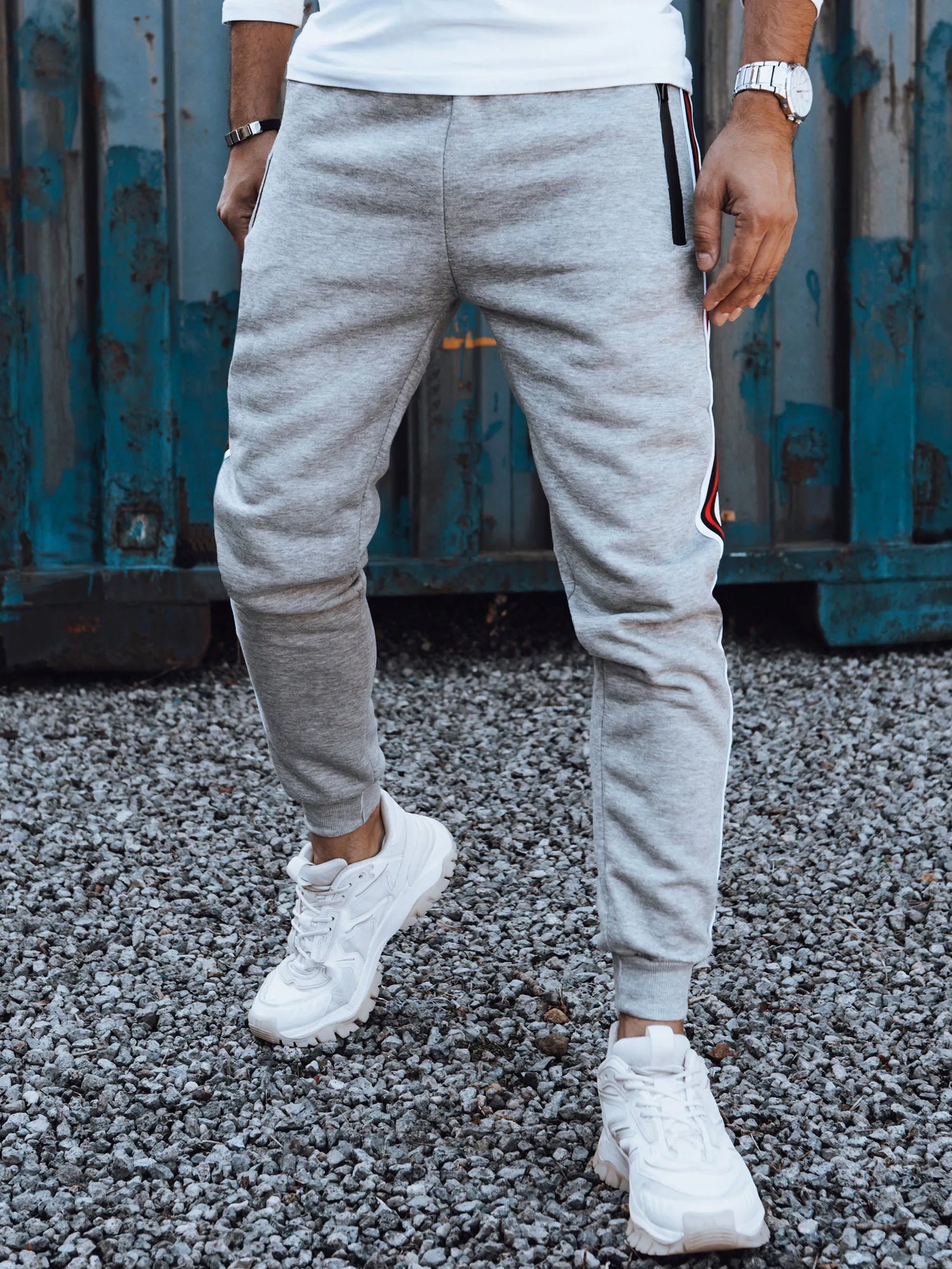 Men's light gray casual pants Adam