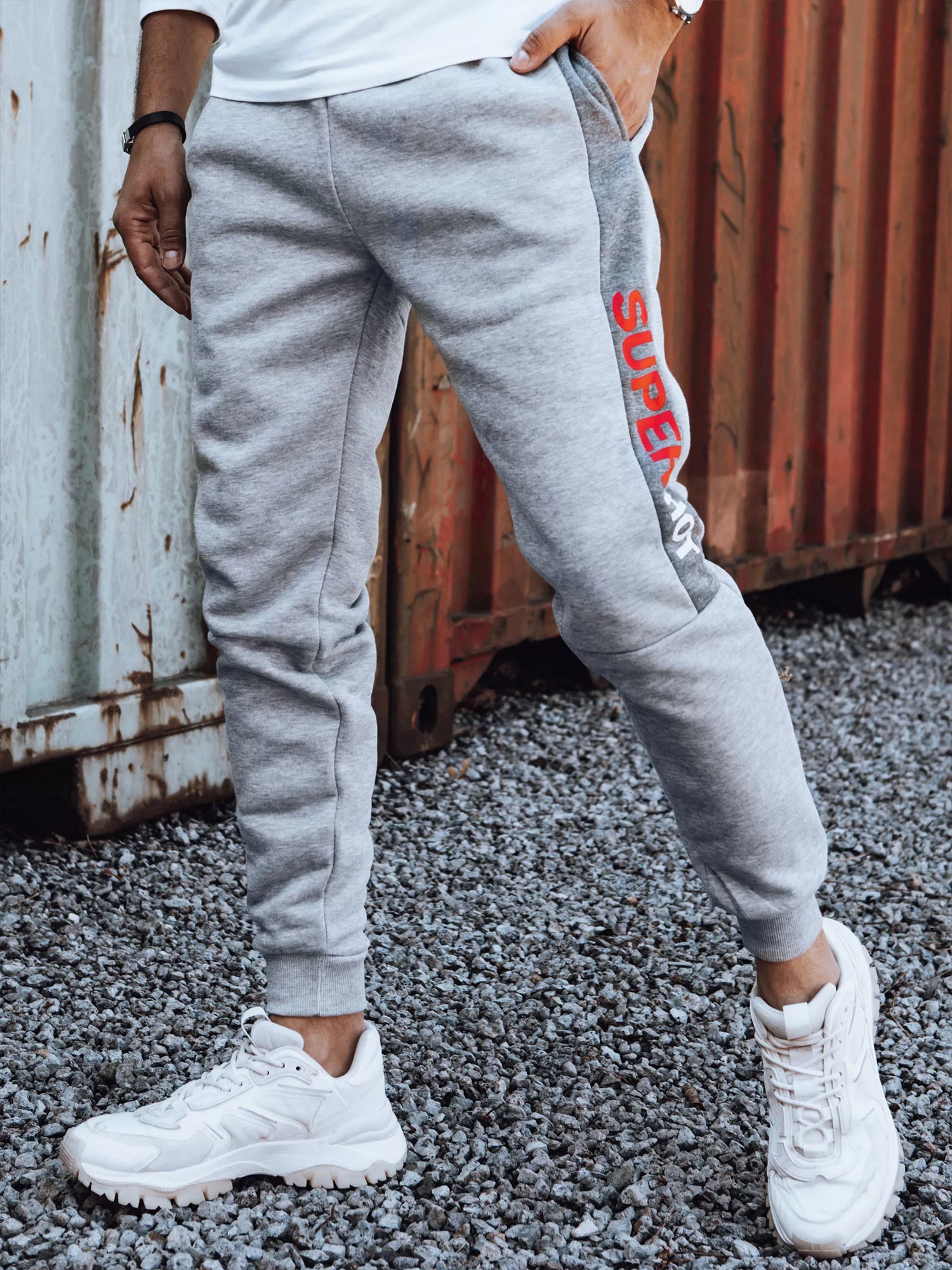 Men's light gray casual pants Finn