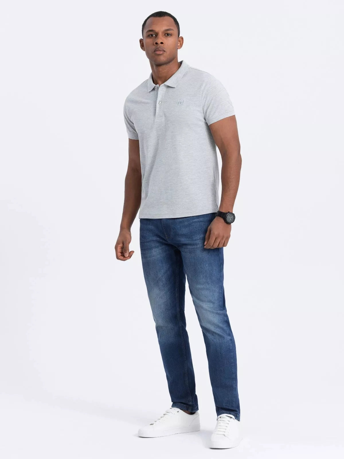 Men's light gray polo shirt Cristan 