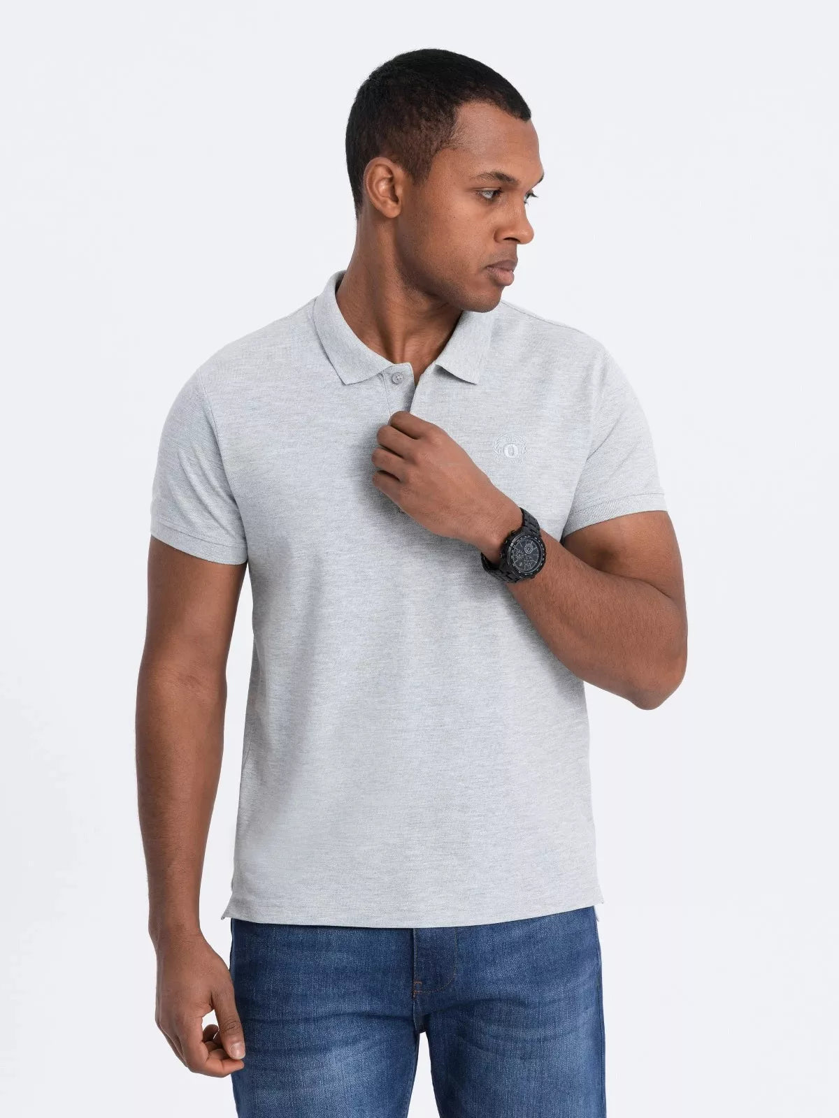 Men's light gray polo shirt Cristan 