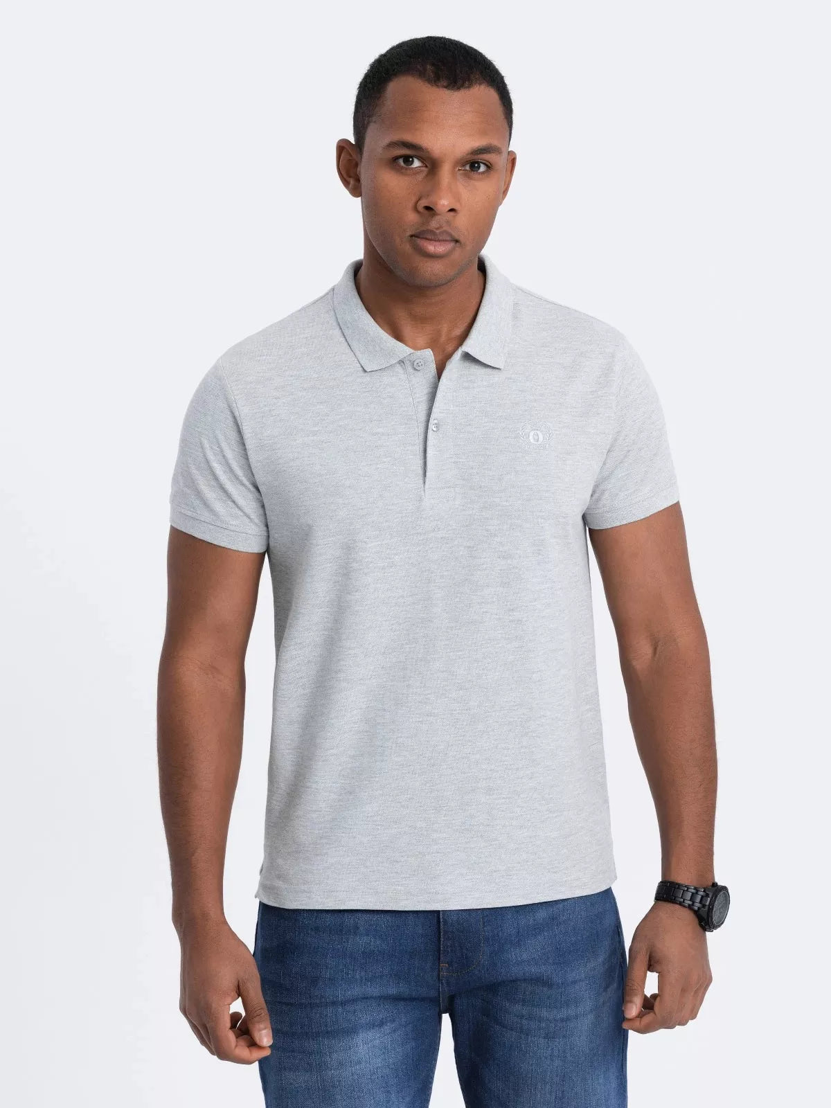 Men's light gray polo shirt Cristan 