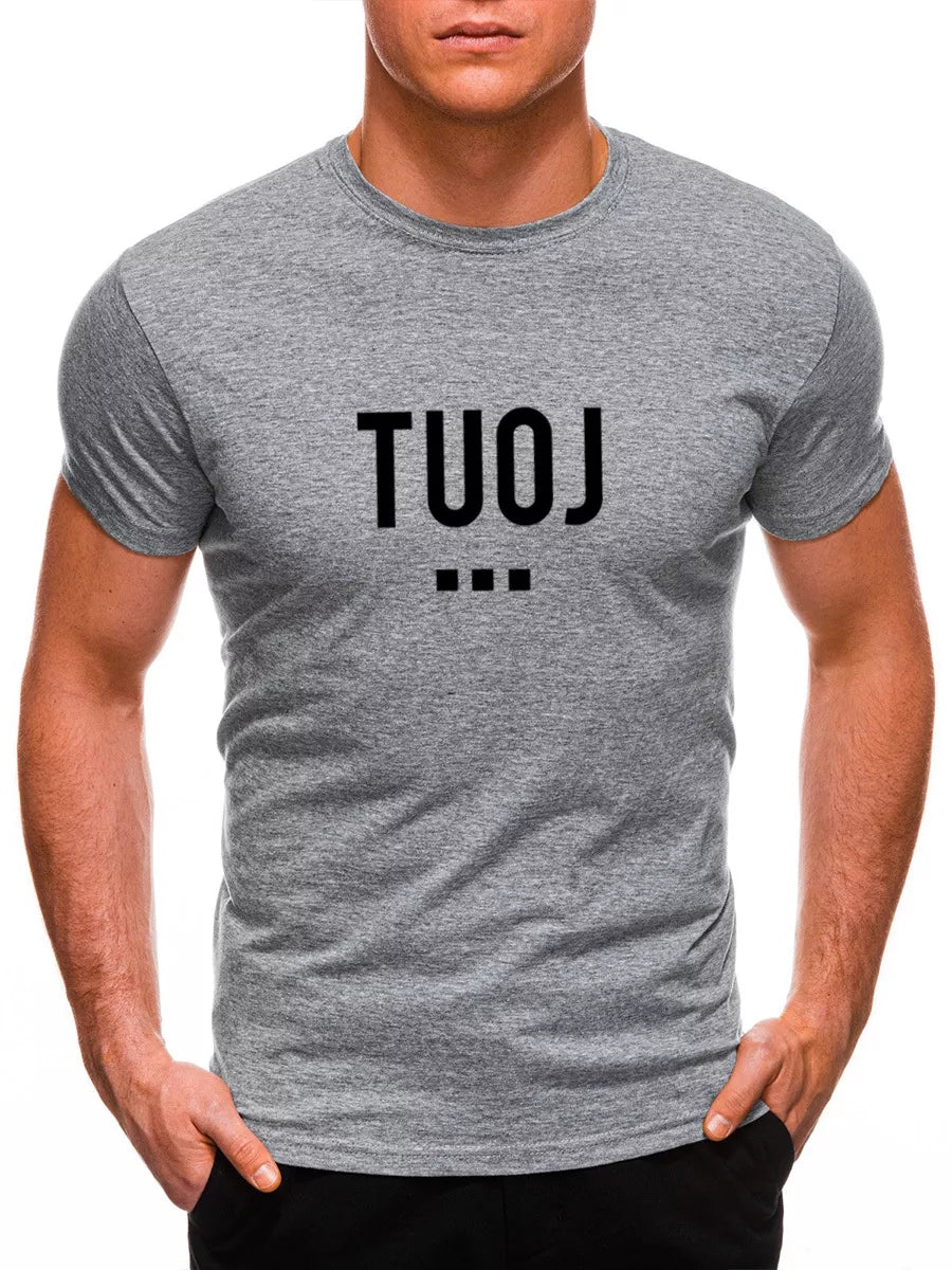 Men's light gray T-shirt NOW (black)