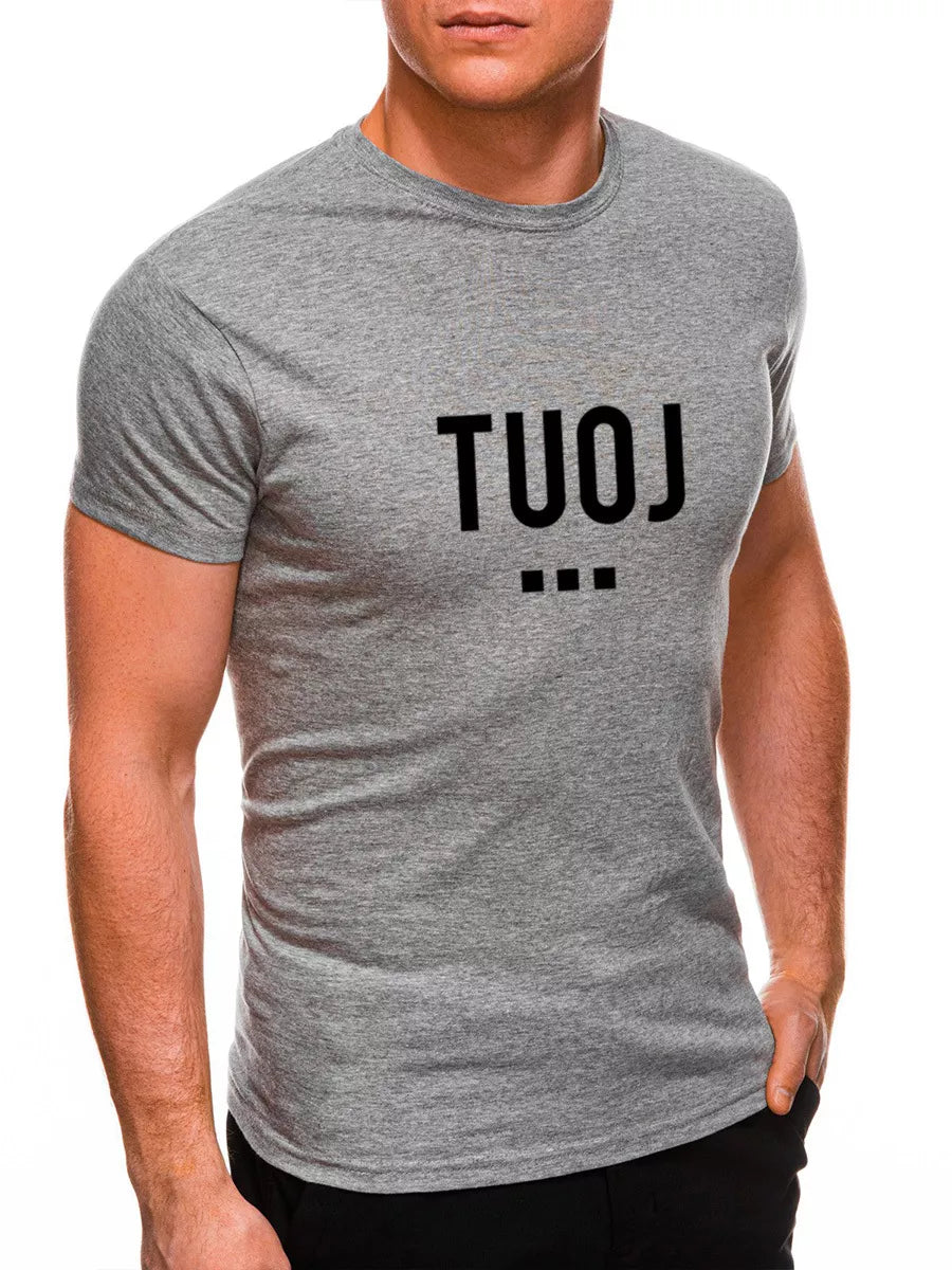 Men's light gray T-shirt NOW (black)