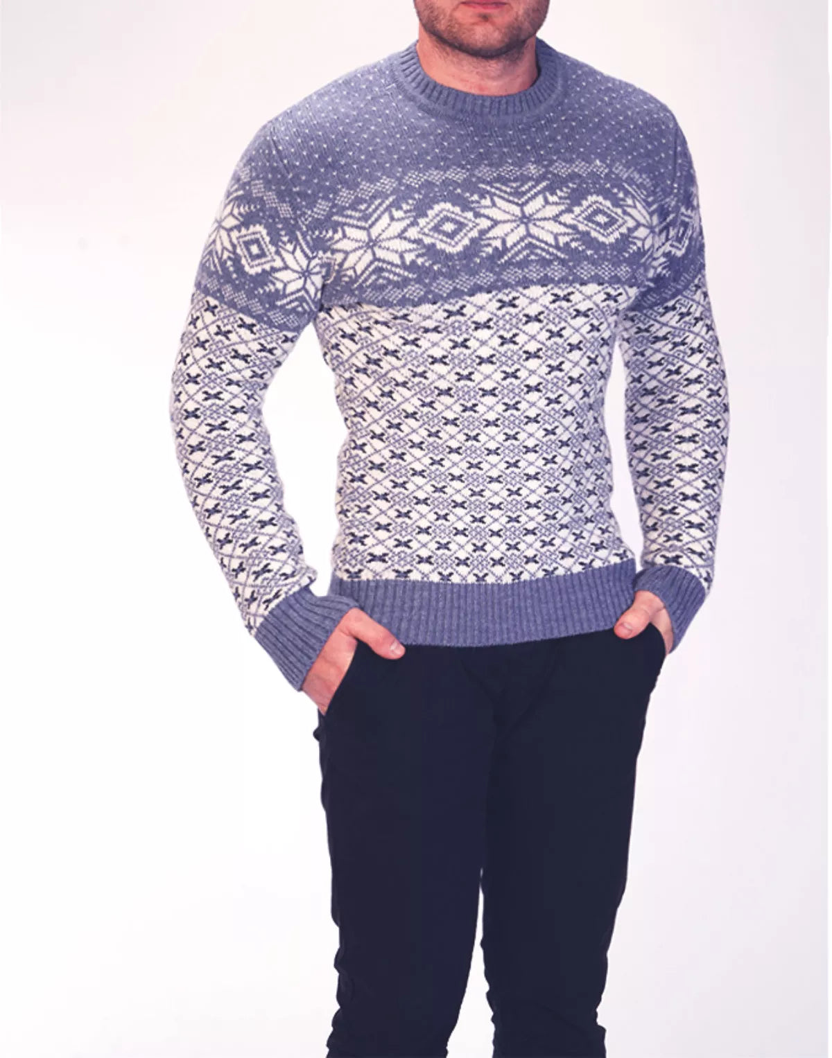 Men's light blue sweater Ice 